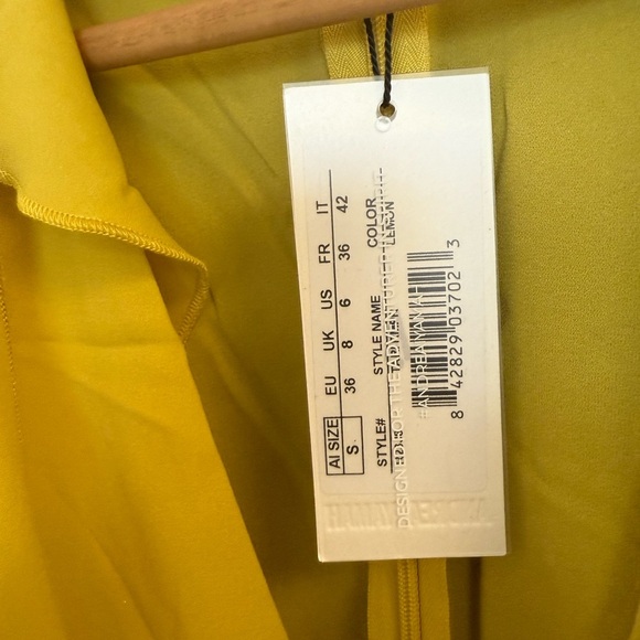 Andrea Iyamah size 6 (S) NWT Bright Yellow Long Sleeve romper with shorts - Picture 6 of 15